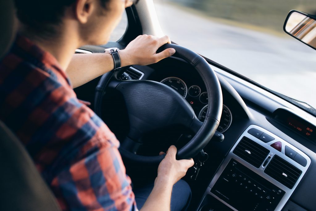 driving a car, ensuring safety